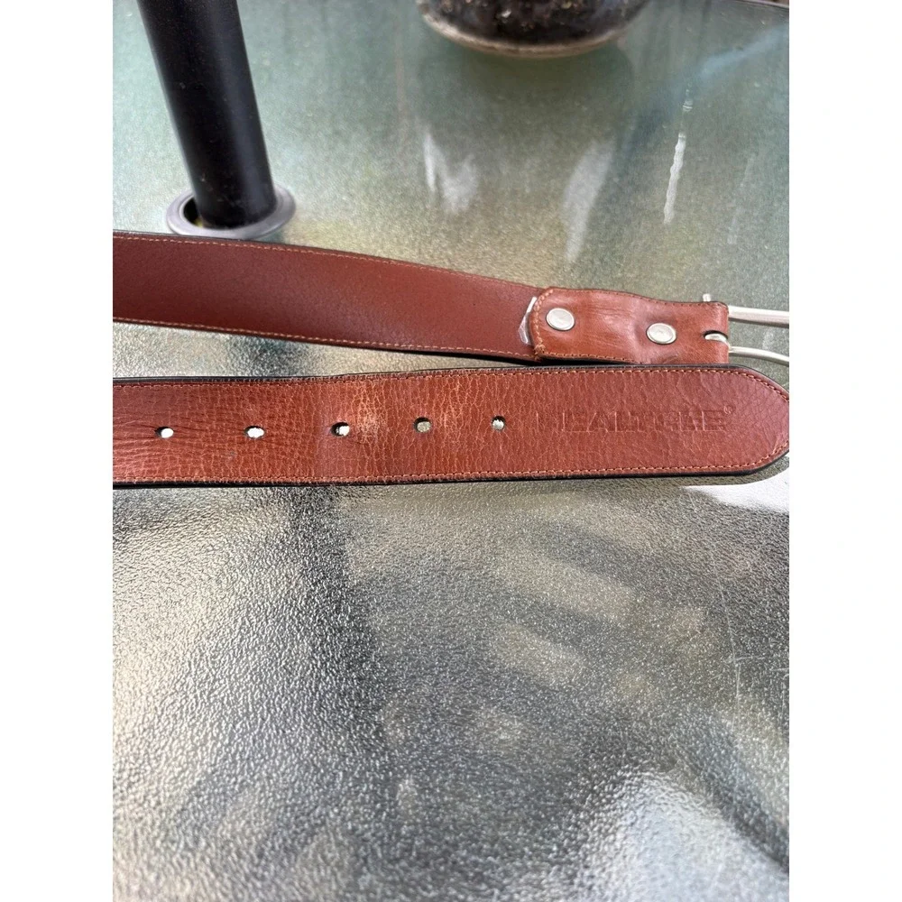 Realtree Mens Brown Genuine Leather‎ Belt Handcrafted USA 34 35133-262